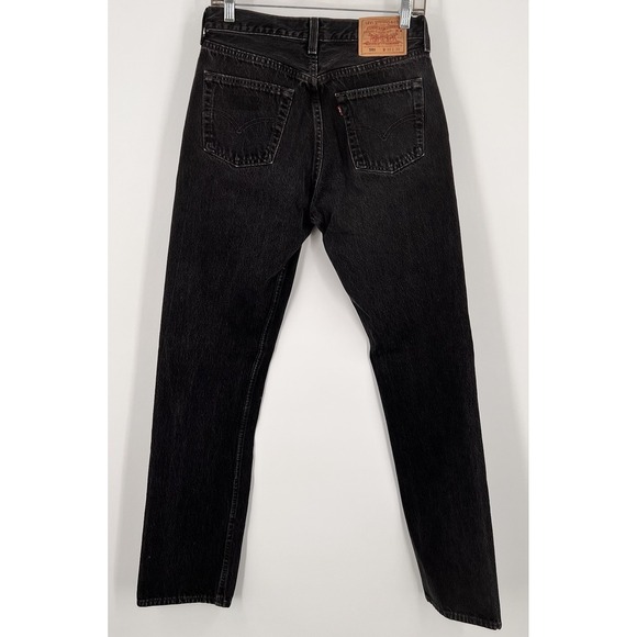 Vintage Levis 501 Jeans Womens Black W30 L33 Made In USA Button Fly Denim 90s - Picture 2 of 15